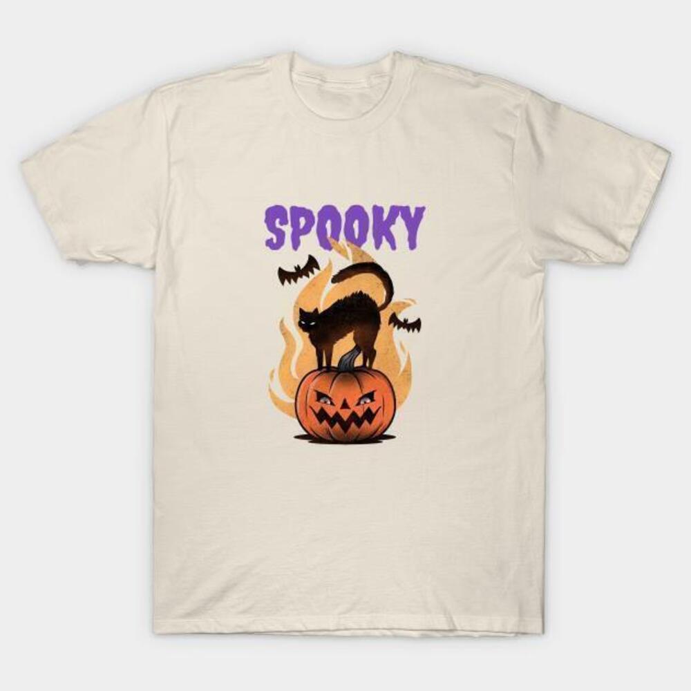 Happy Halloween Black Cat And Pumpkin Tshirt